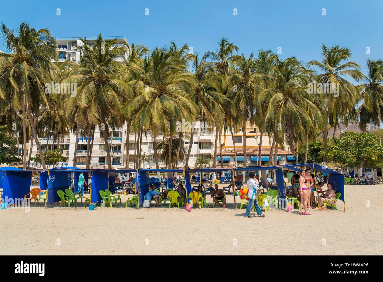 Colombia, Magdalena department, Santa Marta, the seaside resort of El