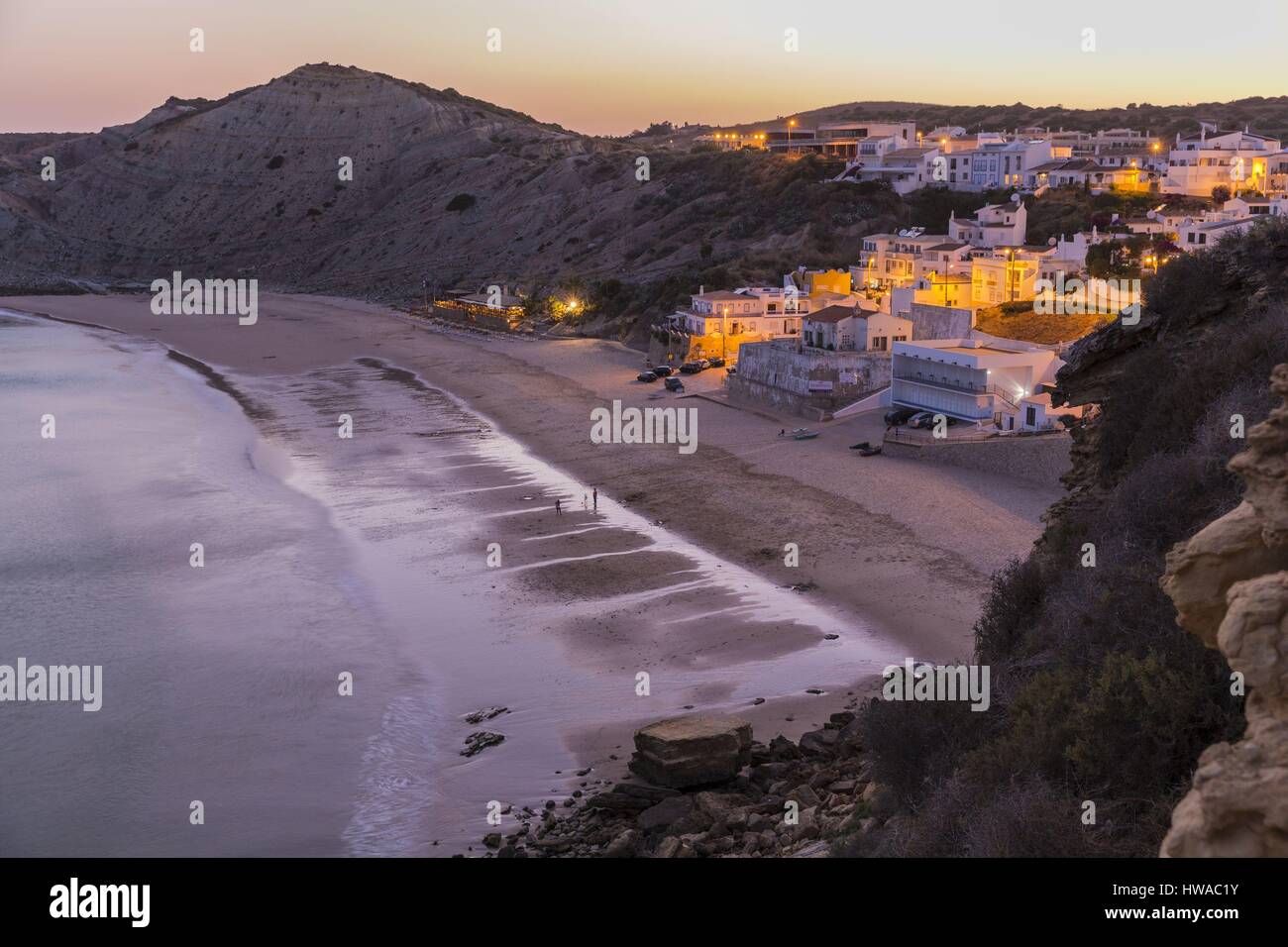 Portugal, Algarve, Burgau, beach of Cabanas Velhas Stock Photo
