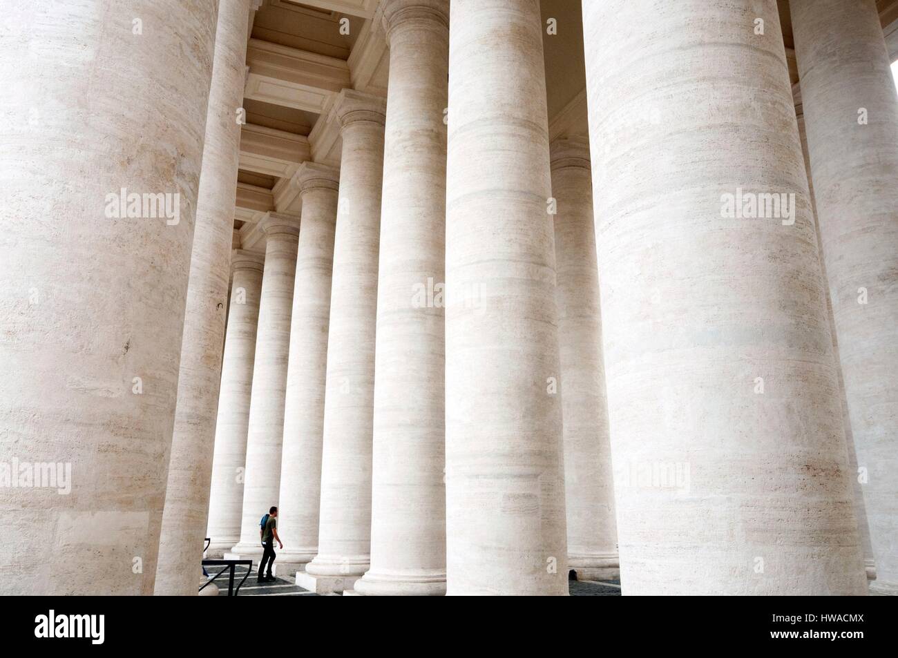 Italy, Latium, Rome, Vatican City, listed as World Heritage by UNESCO, Statues of saints, Bernini's colonnade, Piazza San Pietro, St. Peter's square Stock Photo