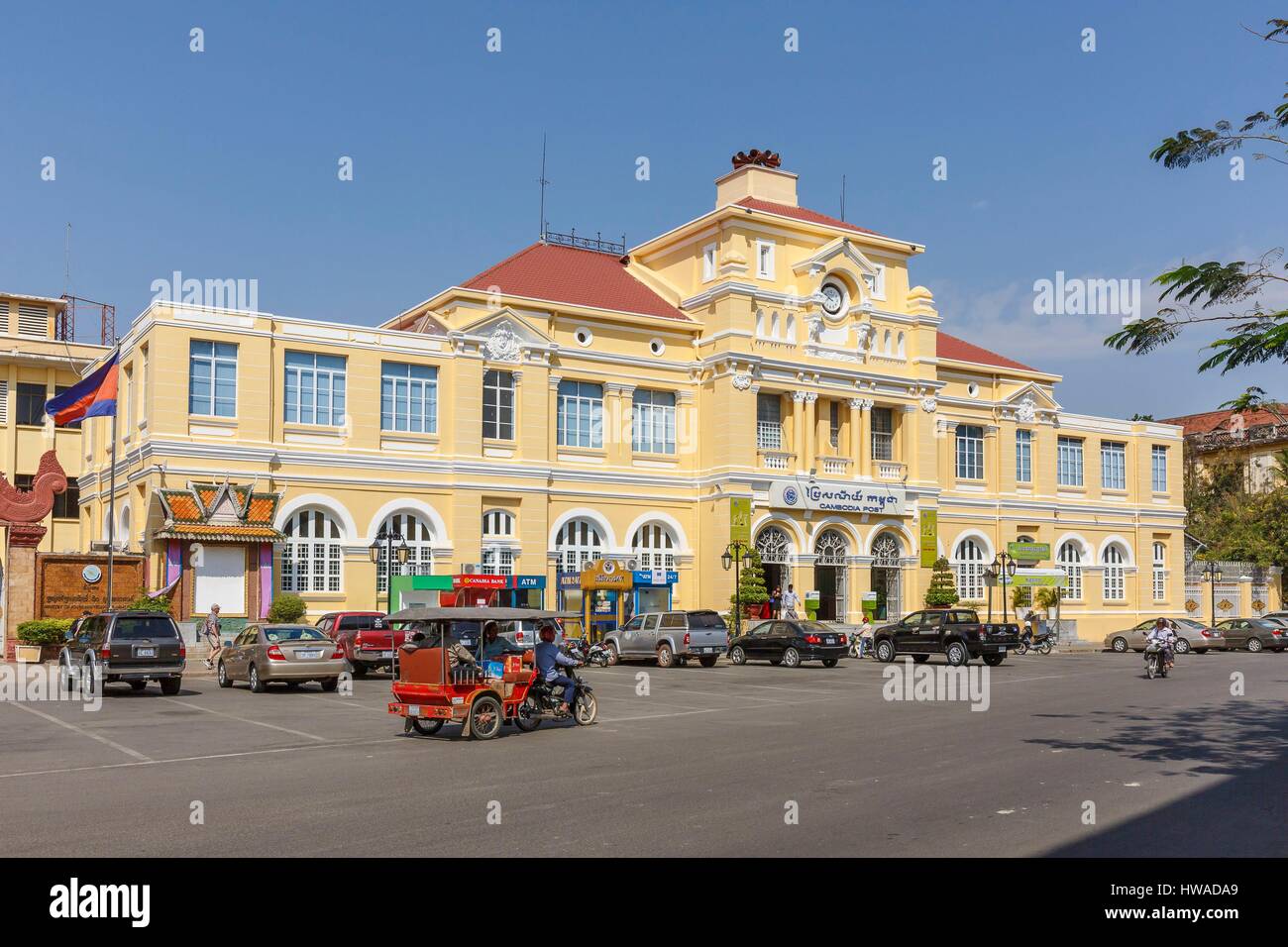 Cambodia, Phnom Penh province, Phnom Penh, Post office Stock Photo