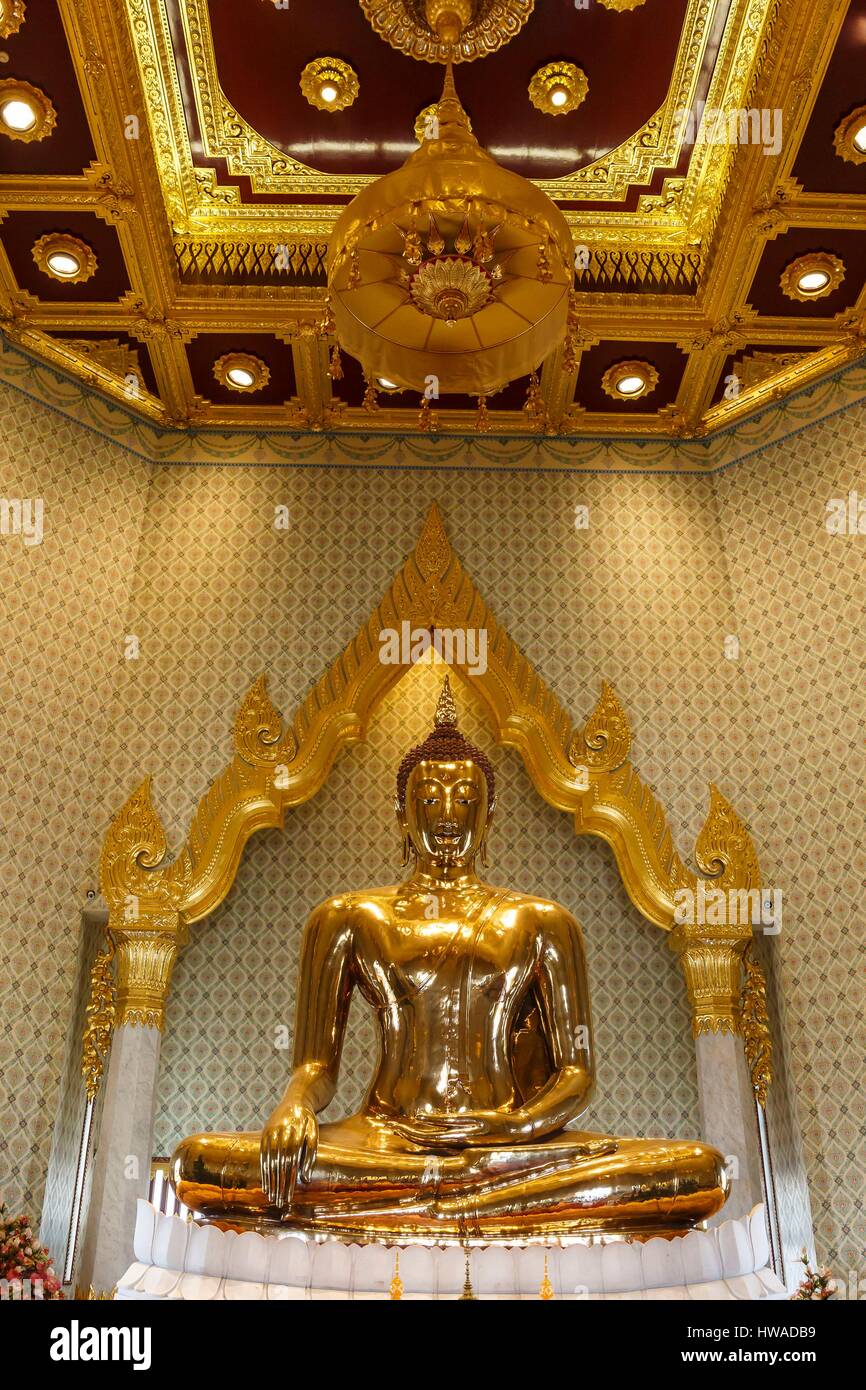 Thailand, Bangkok province, Bangkok, Wat Traimit, the golden Buddha Stock Photo
