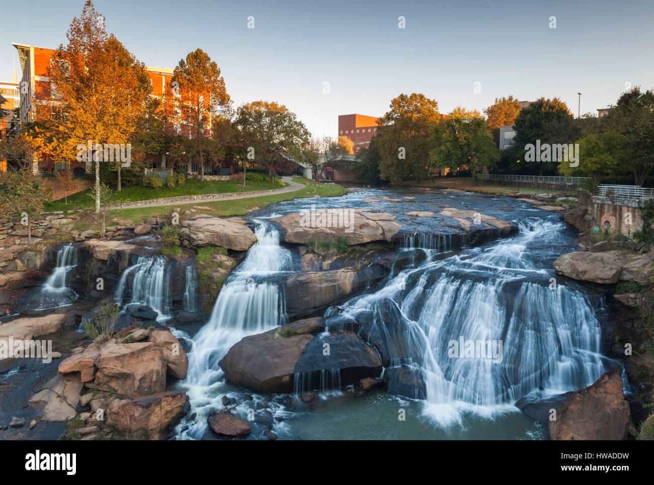 United States, South Carolina, Greenville, Falls Park on the Reedy ...