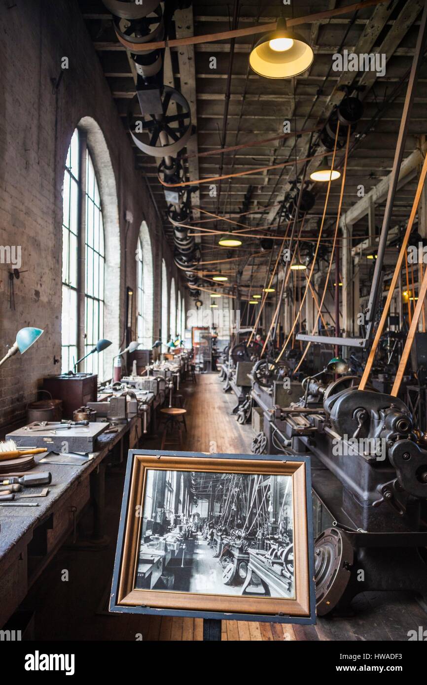 United States, New Jersey, West Orange, Thomas Edison National Historical Park, interior, factory floor Stock Photo