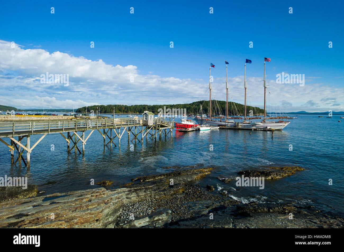 United States, Maine, Mt. Desert Island, Bar Harbor, tall ship