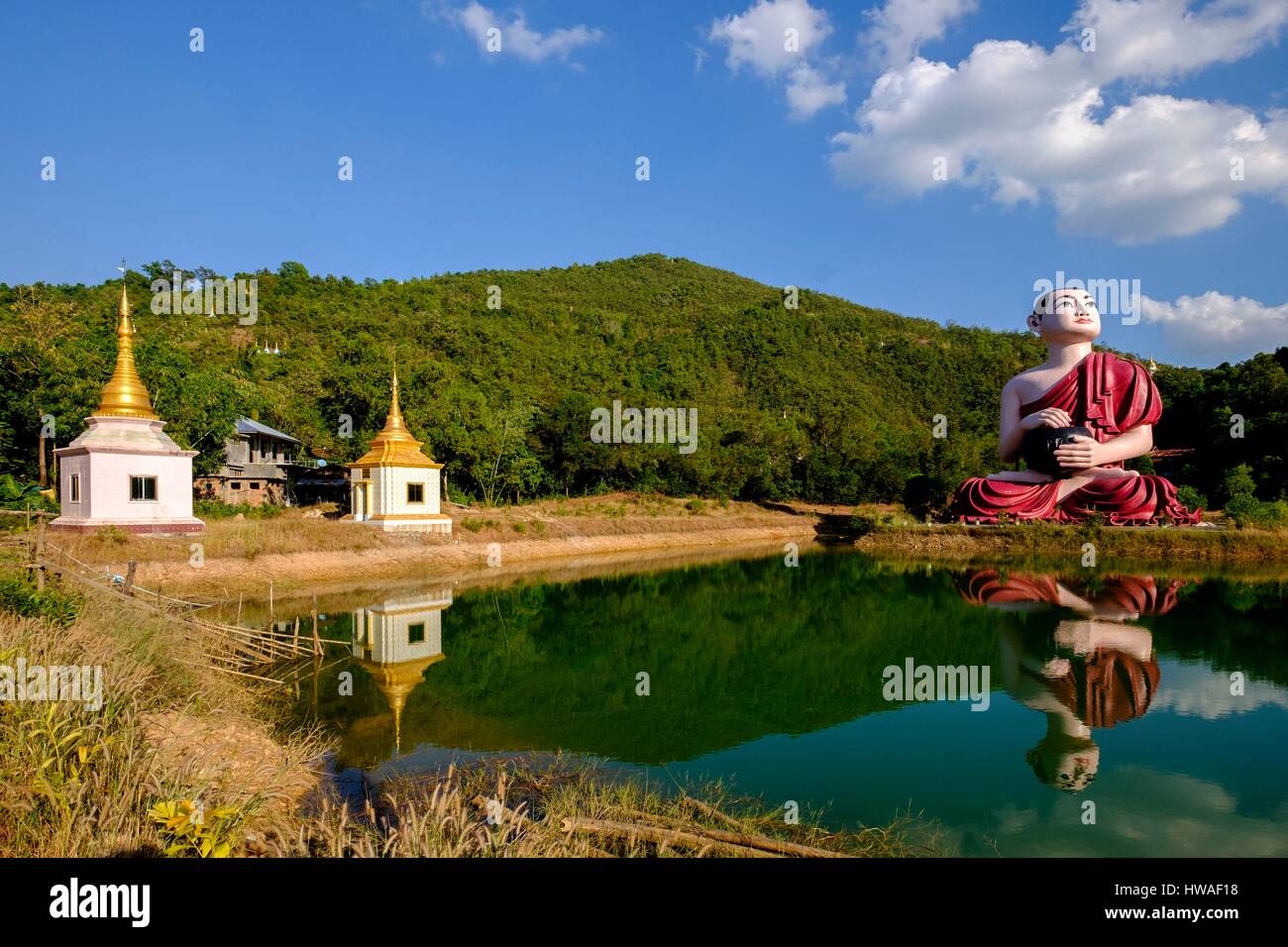Myanmar, Burma, Mawlamyine, Moulmein, surroundings of Mawlamyine, around Buddha Win Sein Stock Photo