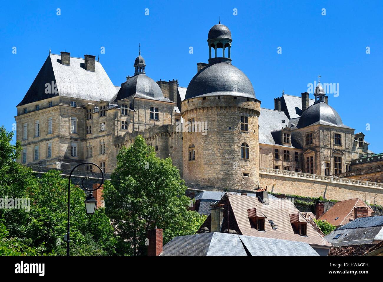 France, Dordogne, Périgord Noir, Hautefort castle Stock Photo