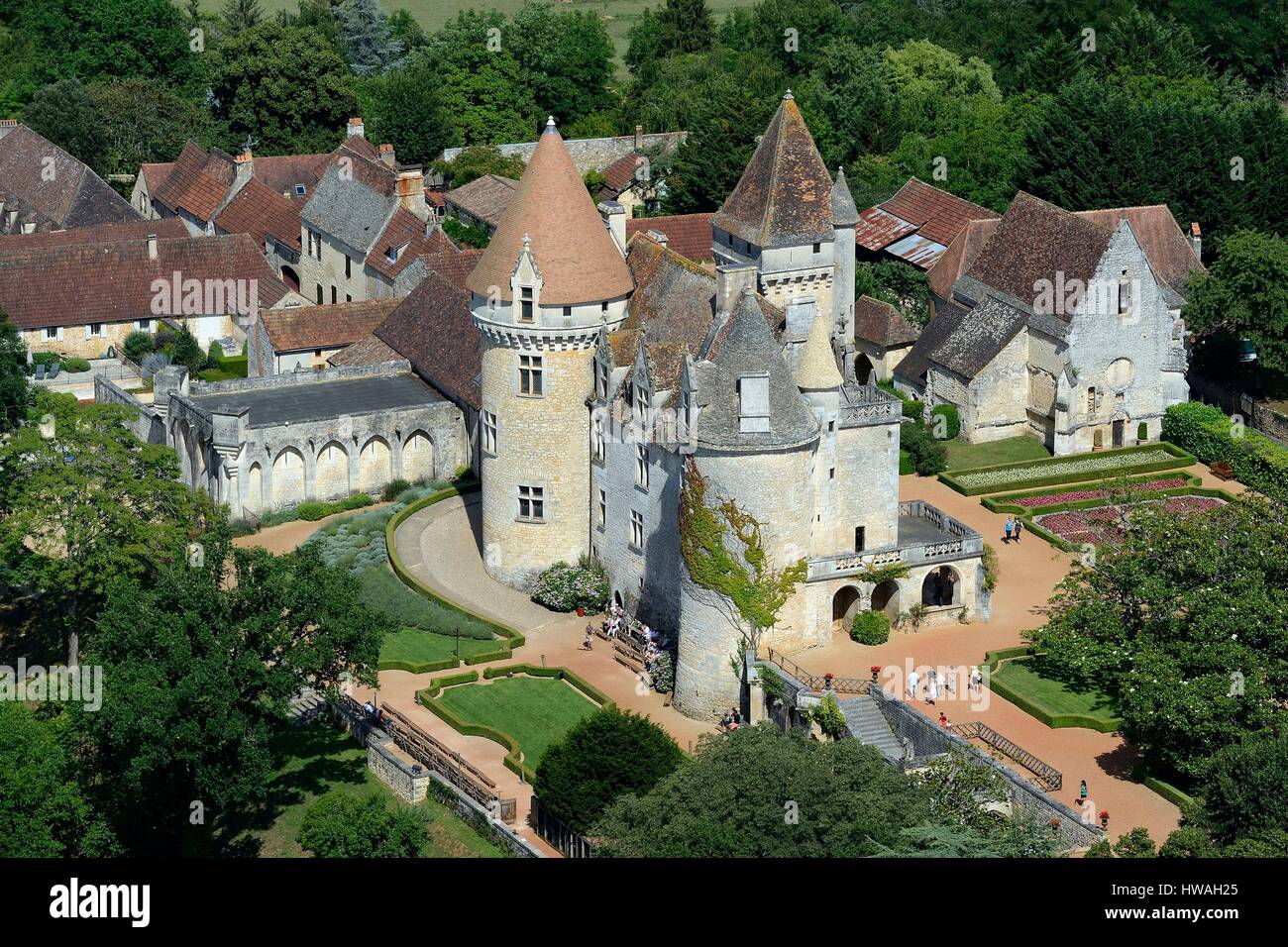 France, Dordogne, Perigord Noir, Dordogne Valley, Castelnaud la Chapelle, Chateau des Milandes, the French-american dancer Josephine Baker's former pr Stock Photo