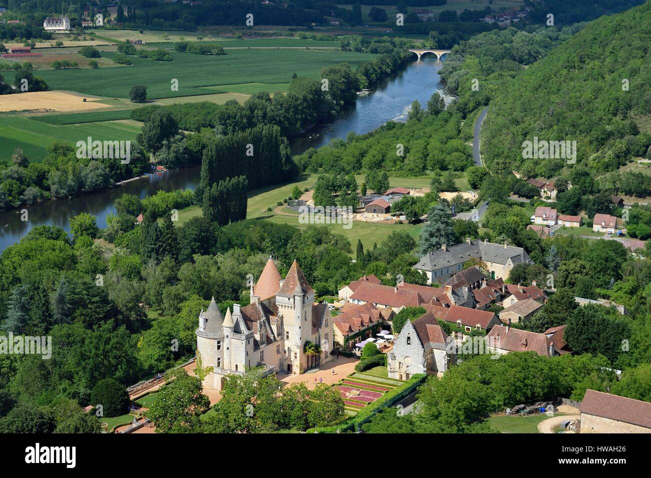 France, Dordogne, Perigord Noir, Dordogne Valley, Castelnaud la Chapelle, Chateau des Milandes, the French-american dancer Josephine Baker's former pr Stock Photo