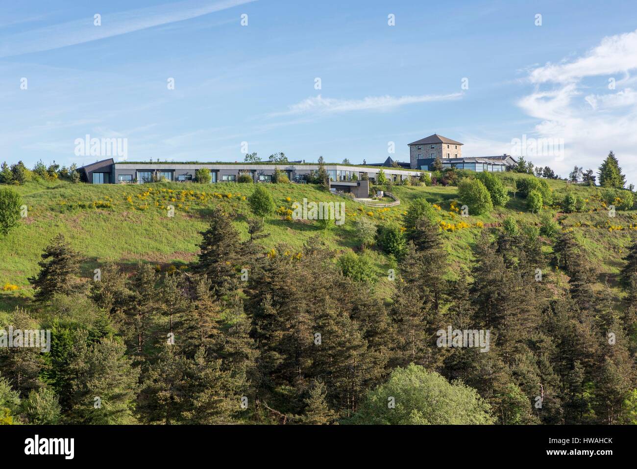 France, Haute Loire, Saint Bonnet le Froid, Regis and Jacques Marcon's restaurant, Restaurant des Cimes, three Michelin stars Stock Photo