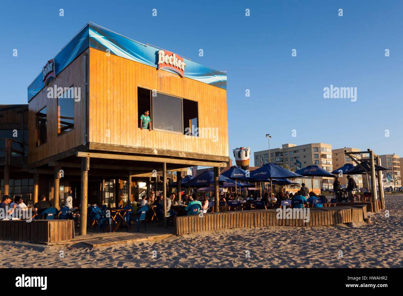 Chile, La Serena, beachfront buildings, Avennida del Mar Stock Photo