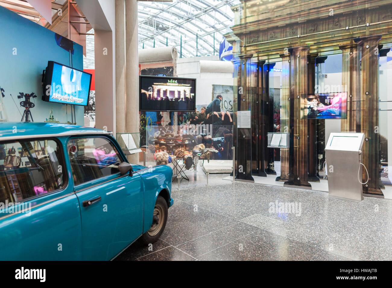 Germany, Nordrhein-Westfalen, Bonn, Museumsmeile, Museum of the Federal Republic of Germany, East German Trabant car Stock Photo