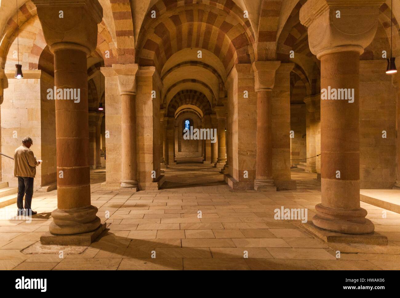 Germany, Rheinland-Pfalz, Speyer, Dom cathedral, crypt interior Stock Photo