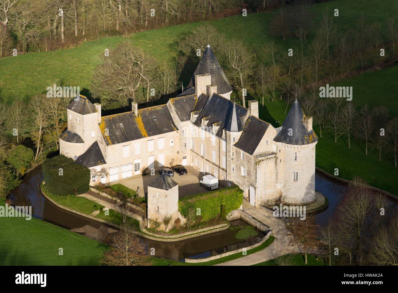 France, Calvados, Colombieres, Colombieres castle, medieval fortress of