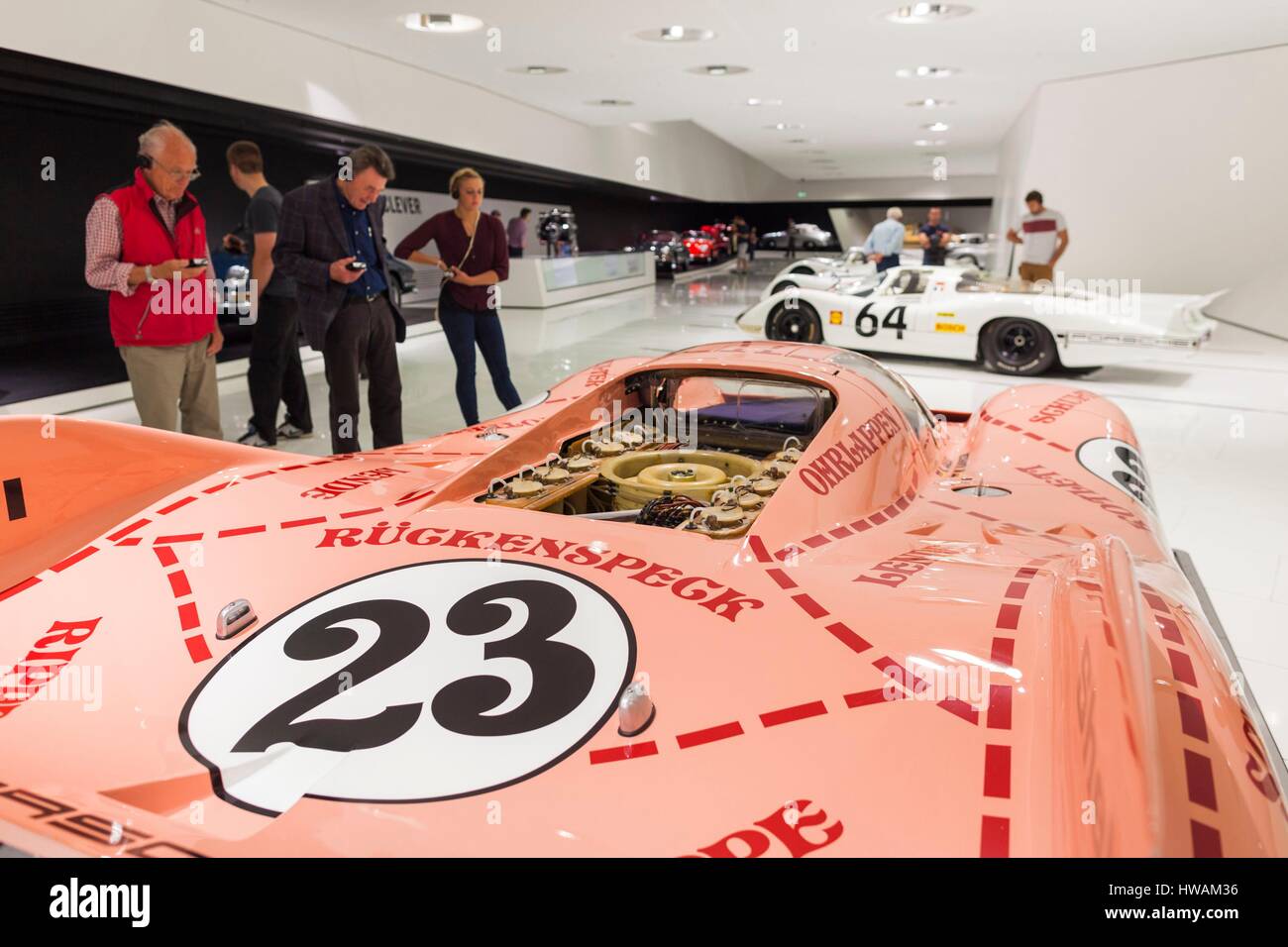 Germany, Baden-Wurttemburg, Stuttgart-Zuffenhausen, Porsche Car Museum, Porsche 917, the Pink Pig Stock Photo