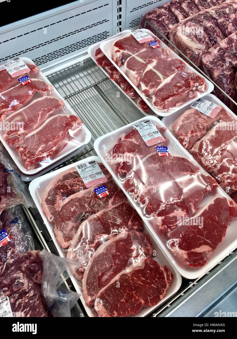 Costco fresh packed meat Stock Photo