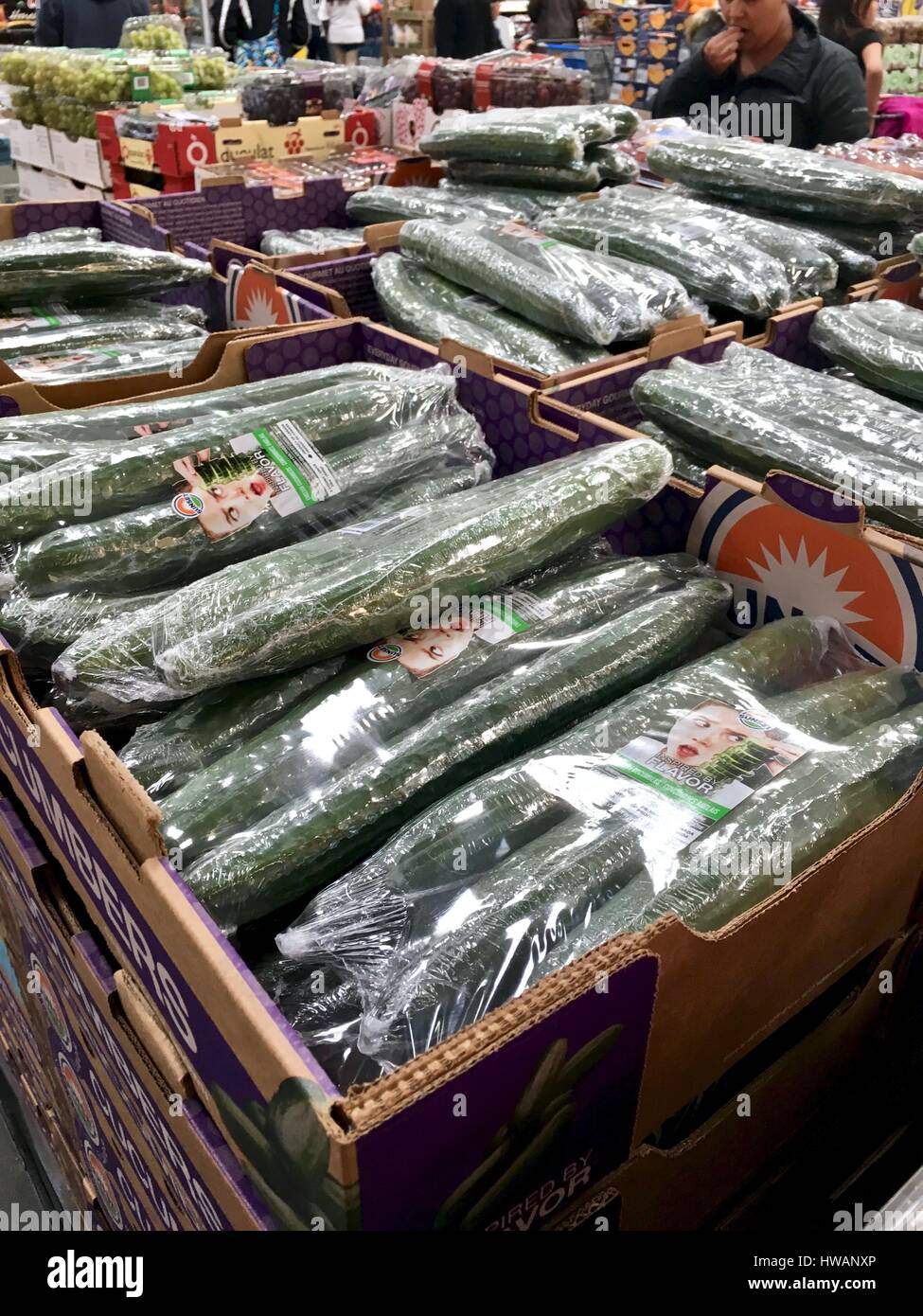 The Fresh Produce Aisle of a Grocery Store with Colorful Fresh Fruits and  Vegetables Editorial Photography - Image of abundance, cucumber: 160688112