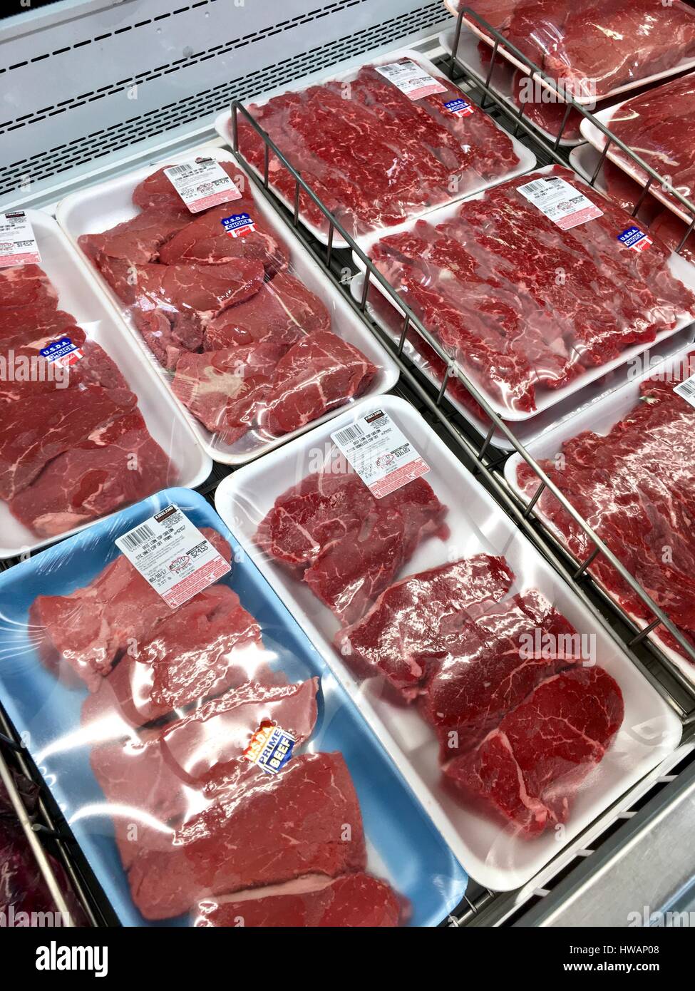 Costco fresh packed meat Stock Photo
