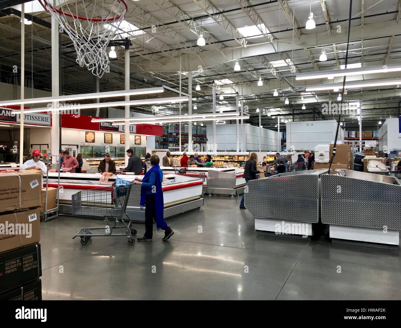 Costco checkout and interior Stock Photo