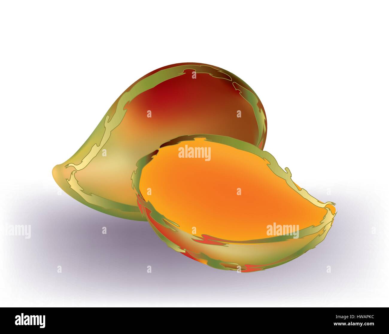 Red mangoes isolated Stock Vector