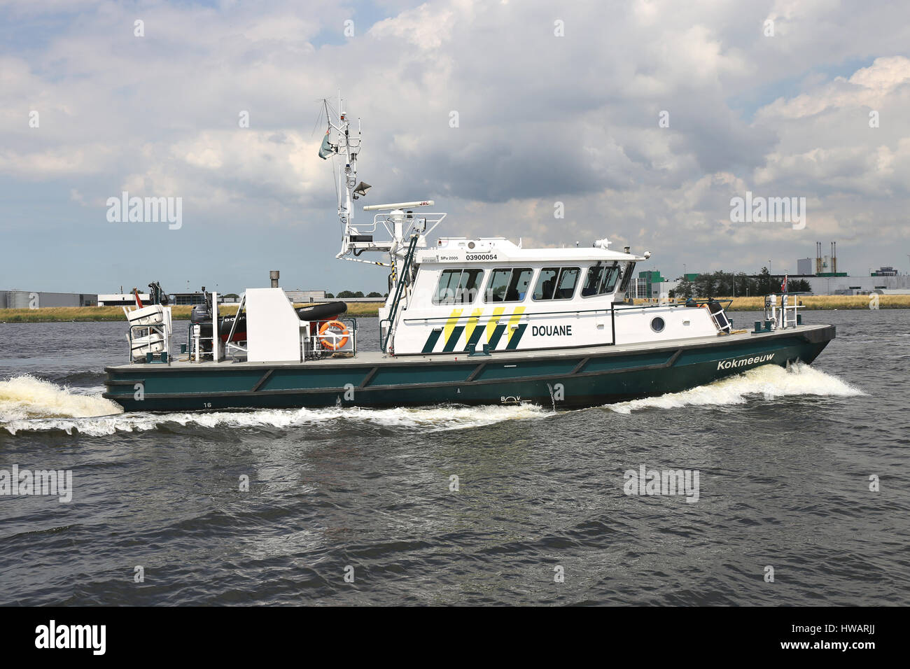 Dutch customs boat KOKMEEUW (seagull) on patrol Stock Photo