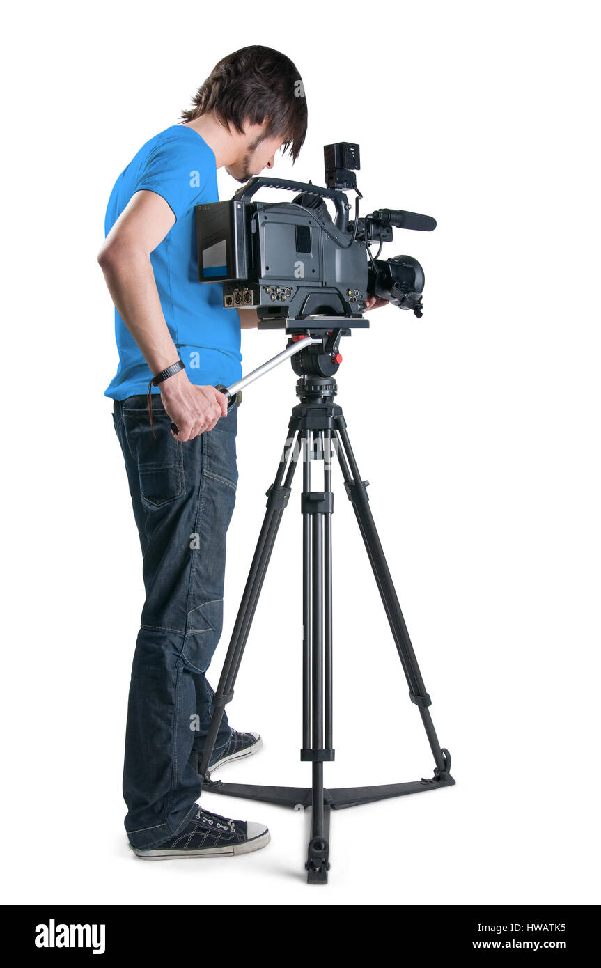Professional cameraman isolated on white hi-res stock photography and  images - Alamy