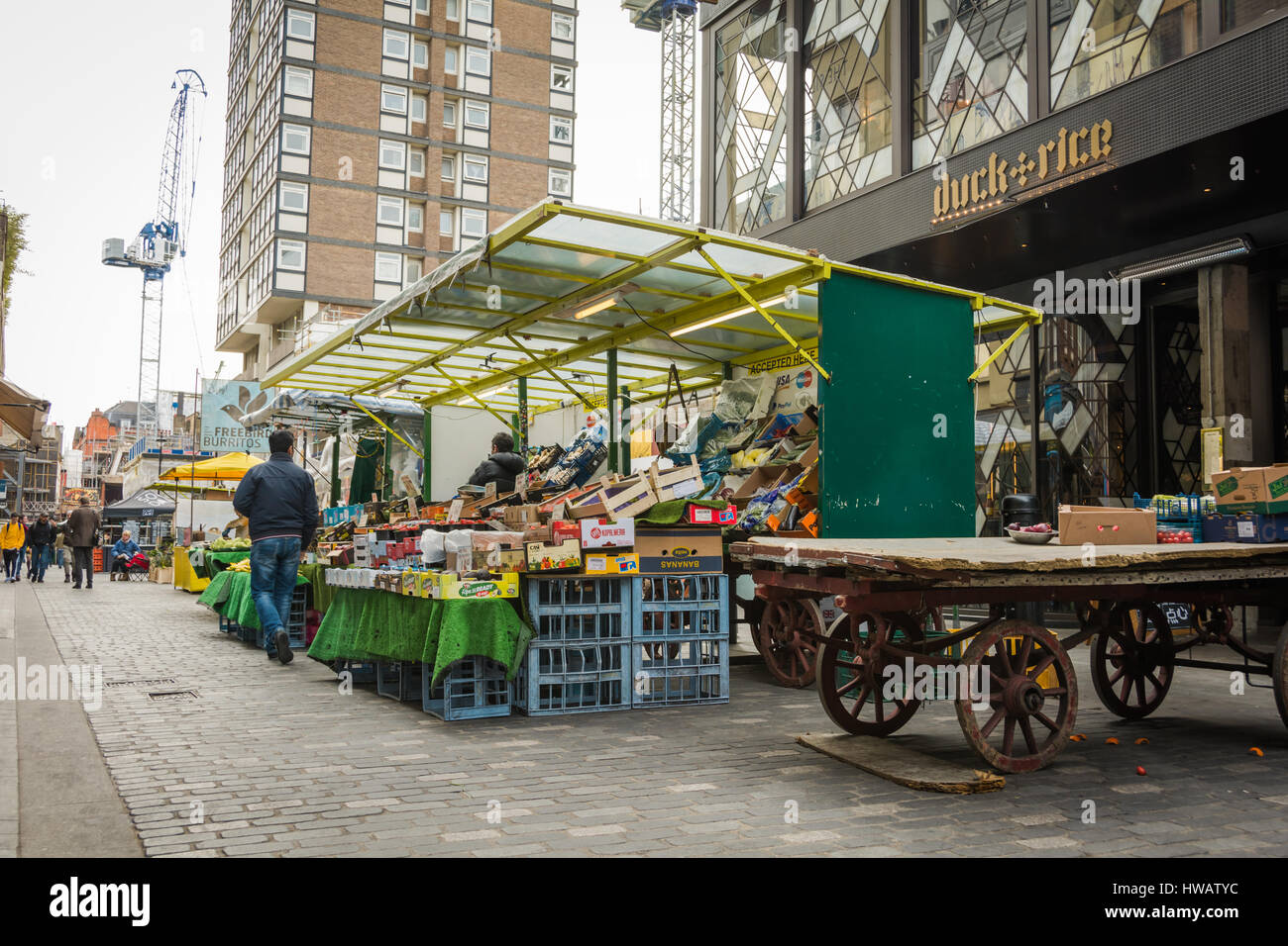 The remains of 250-year-old Berwick Street market in Soho, London, UK Stock Photo