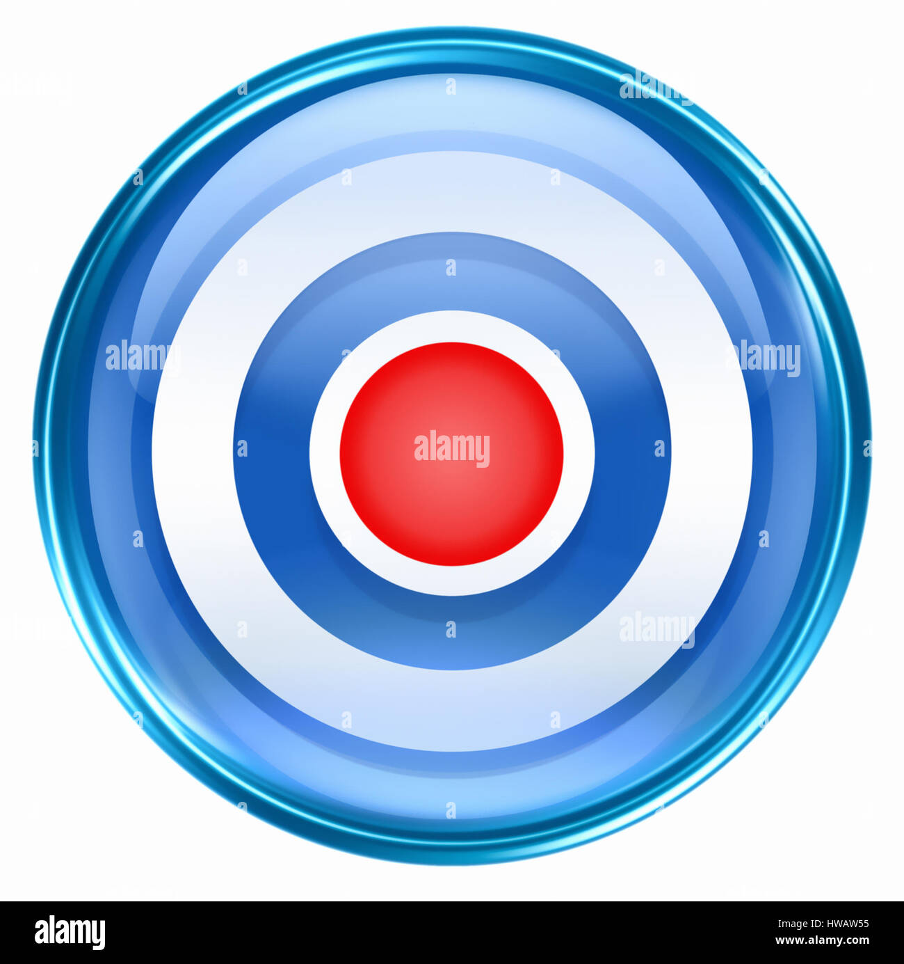 Record icon blue, isolated on white background Stock Photo - Alamy