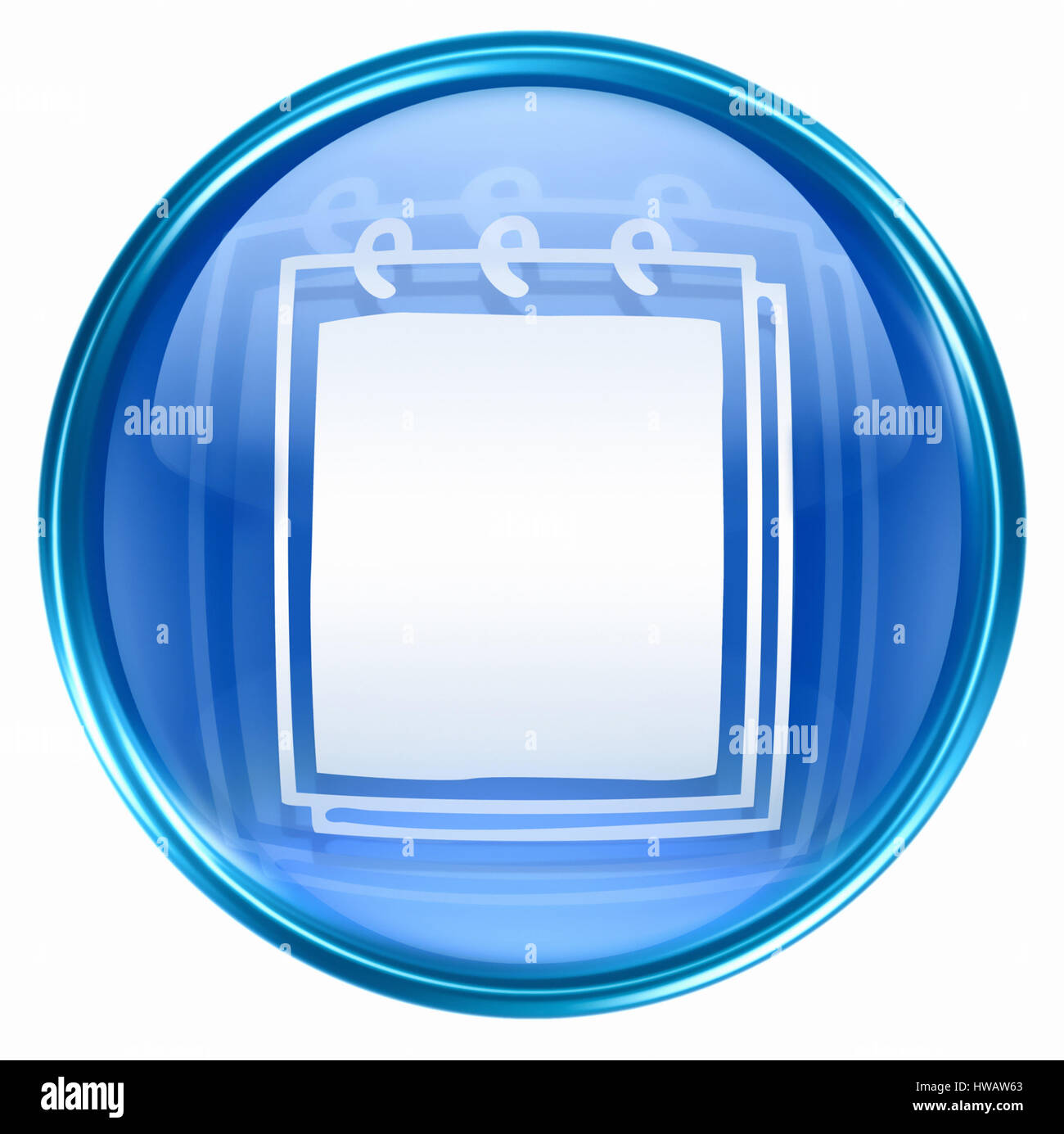 Notebook icon blue, isolated on white background Stock Photo - Alamy