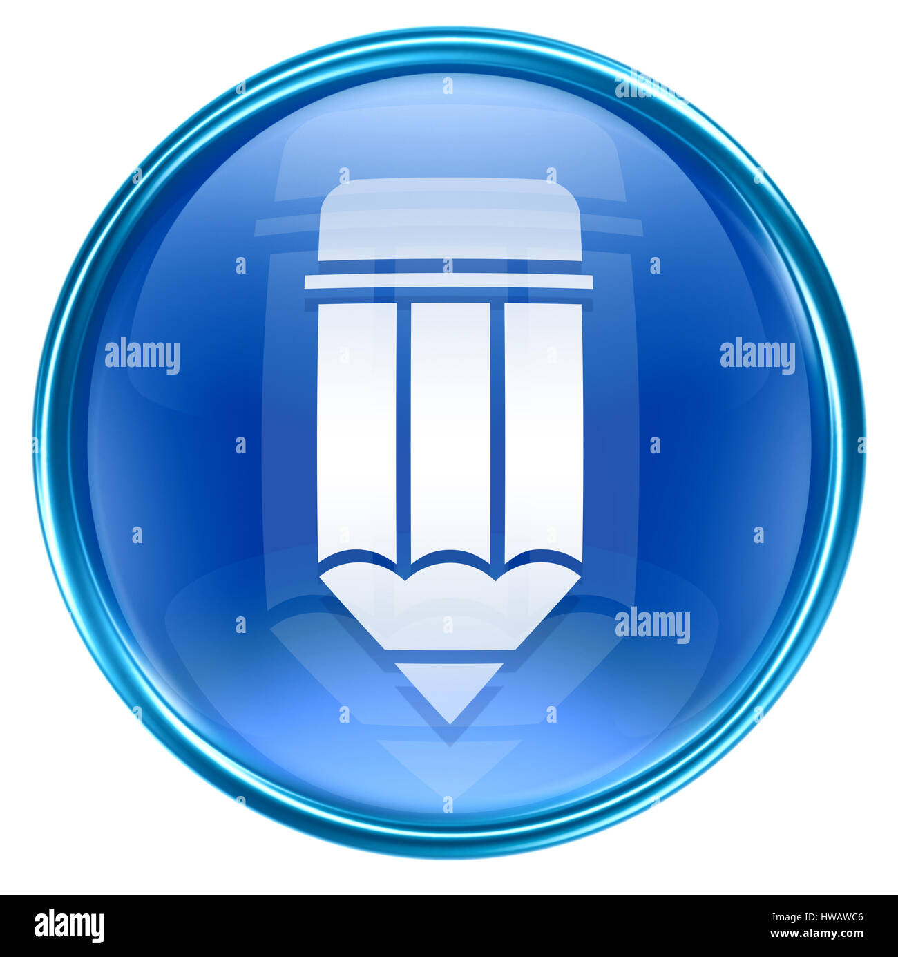 Pencil icon blue, isolated on white background Stock Photo Alamy