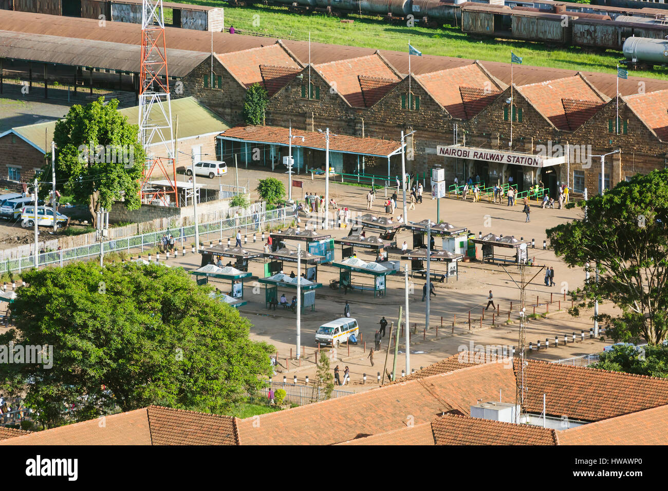 Nairobi, Kenya - December 23: View to the Nairobi Railway Station, Kenya on December 23, 2015 Stock Photo