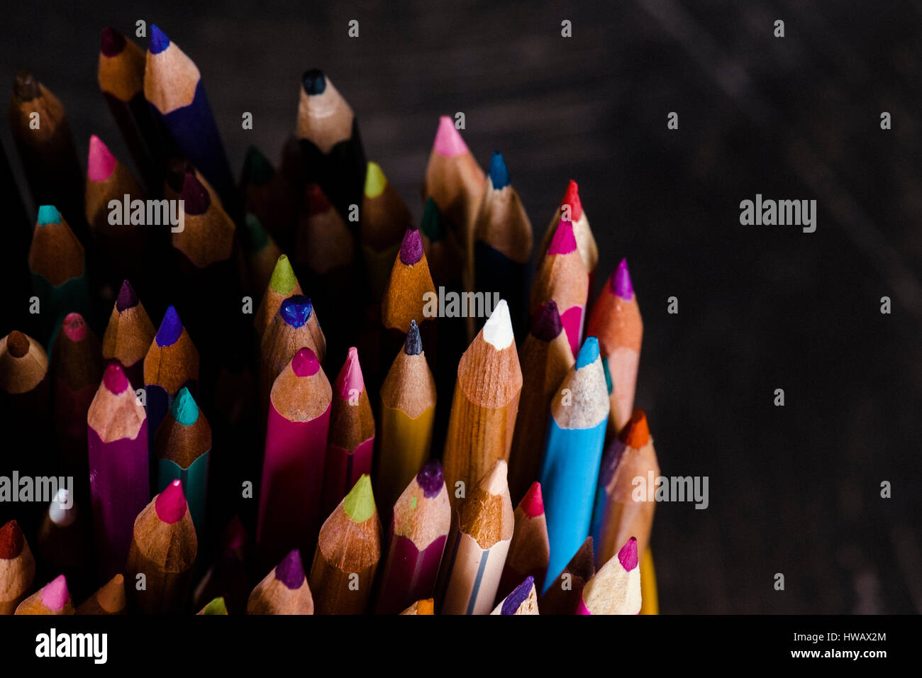 Group of old pastel colored pencils Stock Photo Alamy