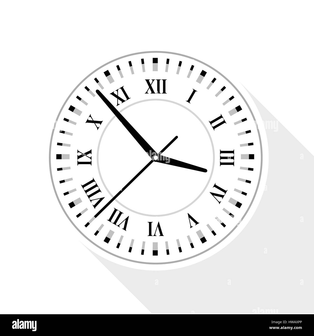 Wall clock with roman numerals icon, flat style Stock Vector Image ...
