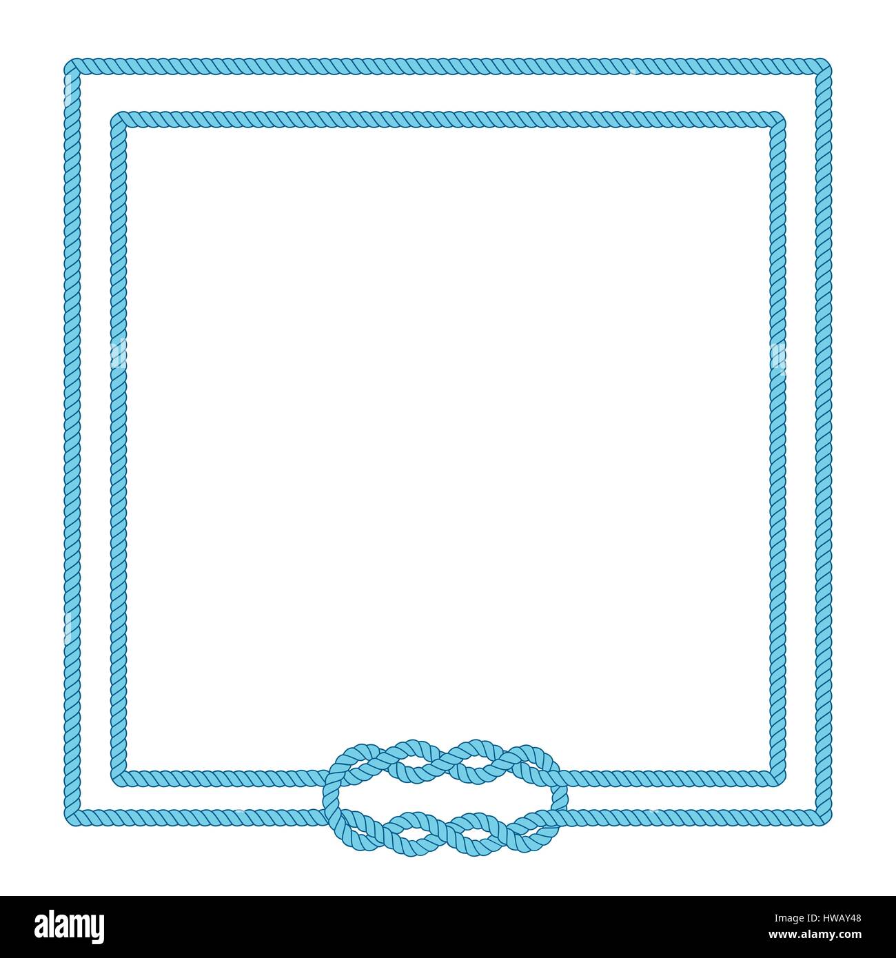 Blank poster template with nautical border Stock Vector