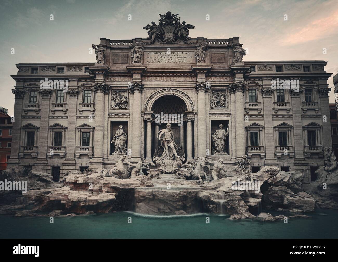 Trevi Fountain with Baroque style as the famous tourism attraction in