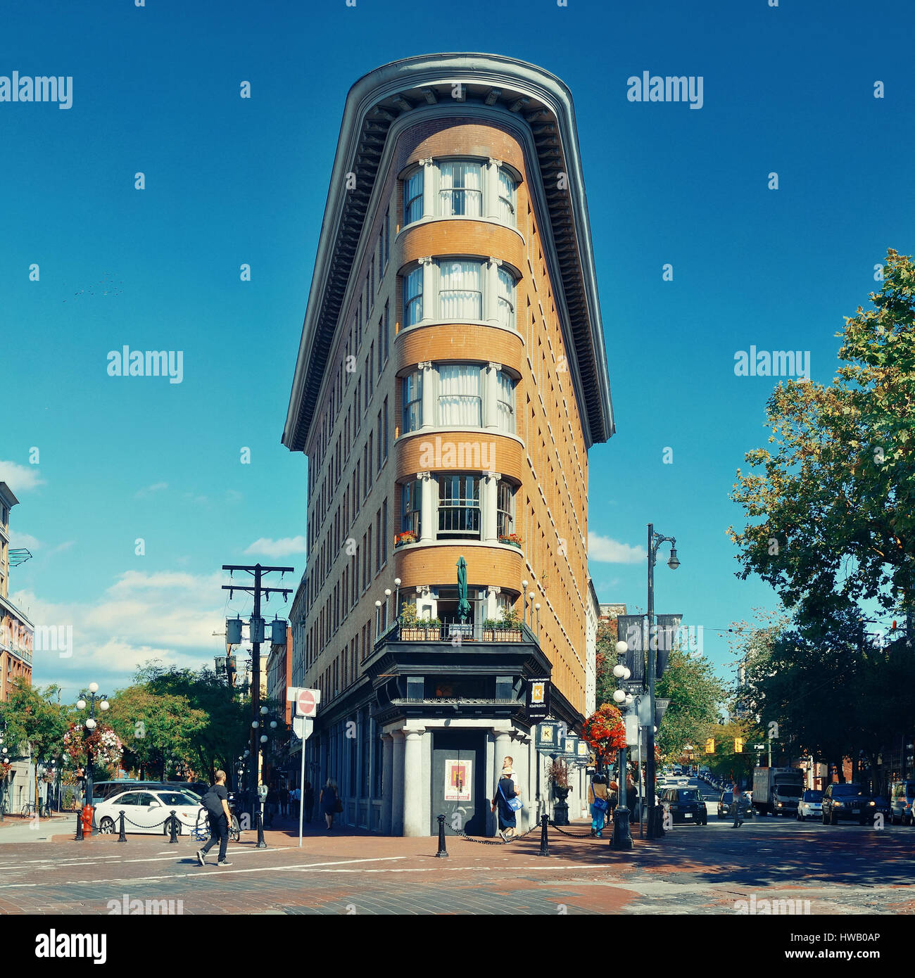 VANCOUVER, BC - AUG 17: Hotel Europe and street view on August 17, 2015 in Vancouver, Canada. With 603k population, it is one of the most ethnically d Stock Photo