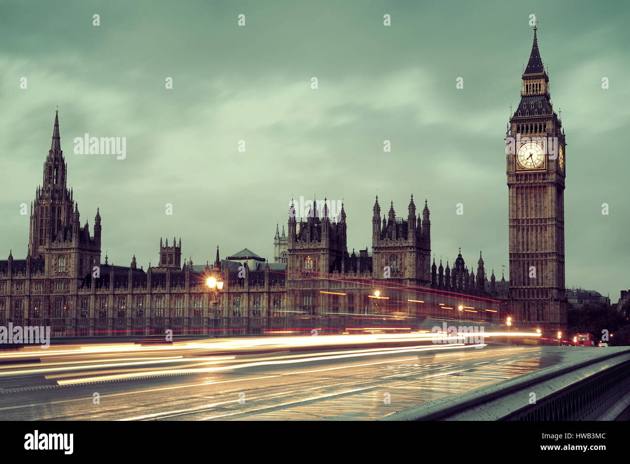 House of Parliament at dusk, London. Stock Photo