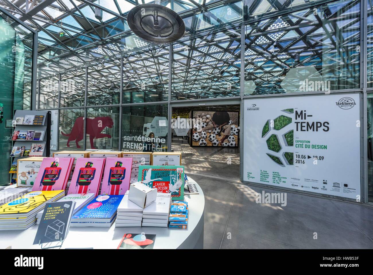 France, Loire, Saint-Etienne, nominated as part of Unesco’s Creative Cities Network, Cite du Design was inaugurated in 2009 on the former site of the Manufacture Nationale d'Armes in the heart of the creative neighborhood Manufacture Plaine Achille, building La Platine Stock Photo