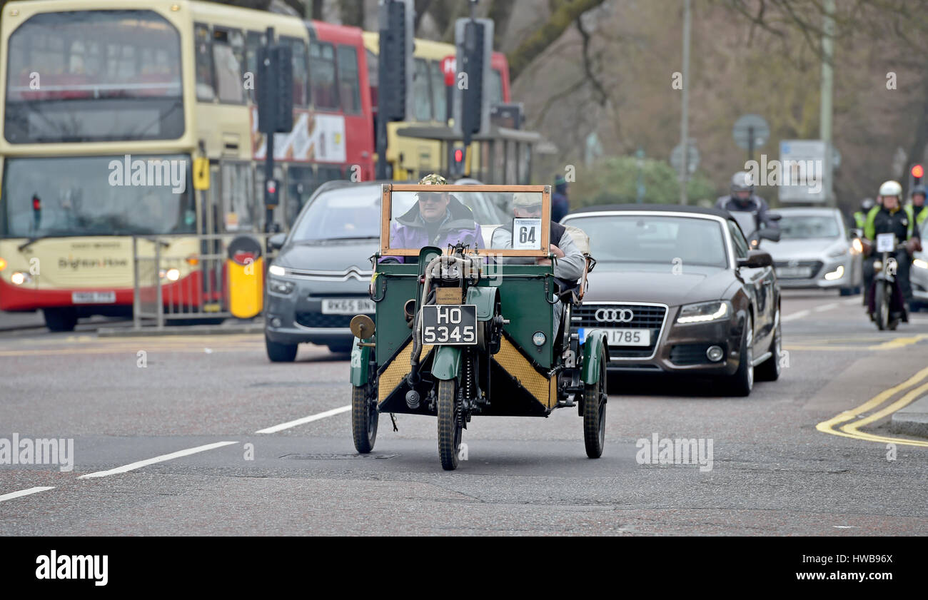 Brighton Sussex UK 19th March 2017 - Chris Rolph on his 1909 ...