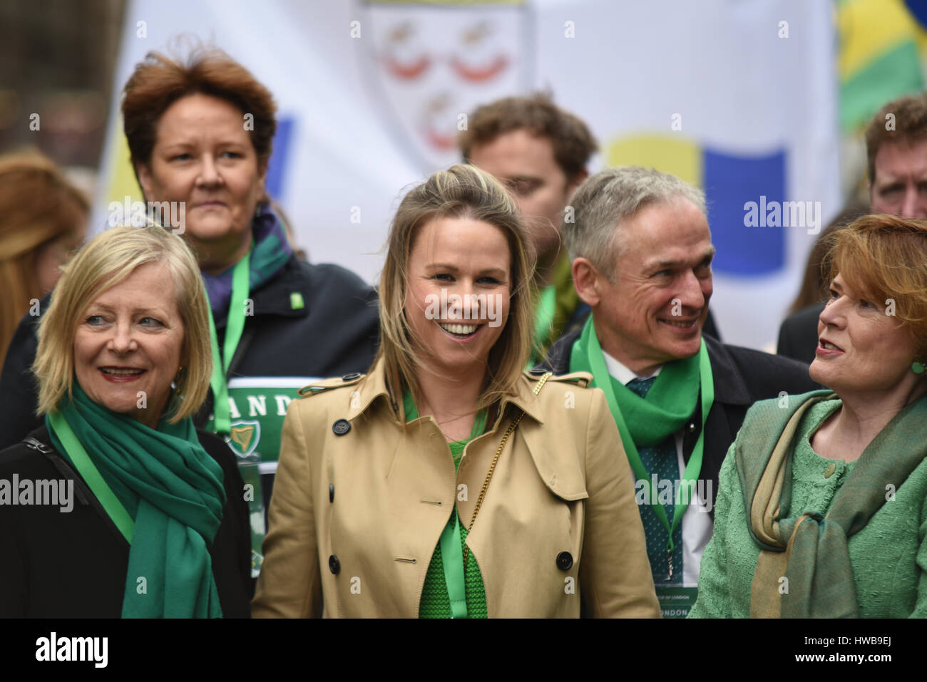 Head of the 2017 St Patrick's Day Parade through London . Government representatives and guests Stock Photo
