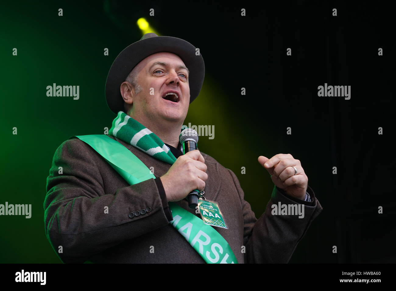 London, UK. 19th March, 2017. Dara O’Briain, Comedian and TV Presenter attends the London’s St Patrick’s Parade  on 19th March 2017. Credit: See Li/Alamy Live News Stock Photo
