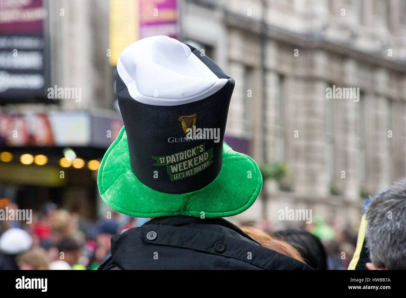 London, England, UK.  19th March 2017. The annual St Patrick's day parade through Central London and through Trafalgar Square, is the end of an official three-day celebration. The parade included various floats and acts along the way. Andrew Steven Graham/Alamy Live News Stock Photo