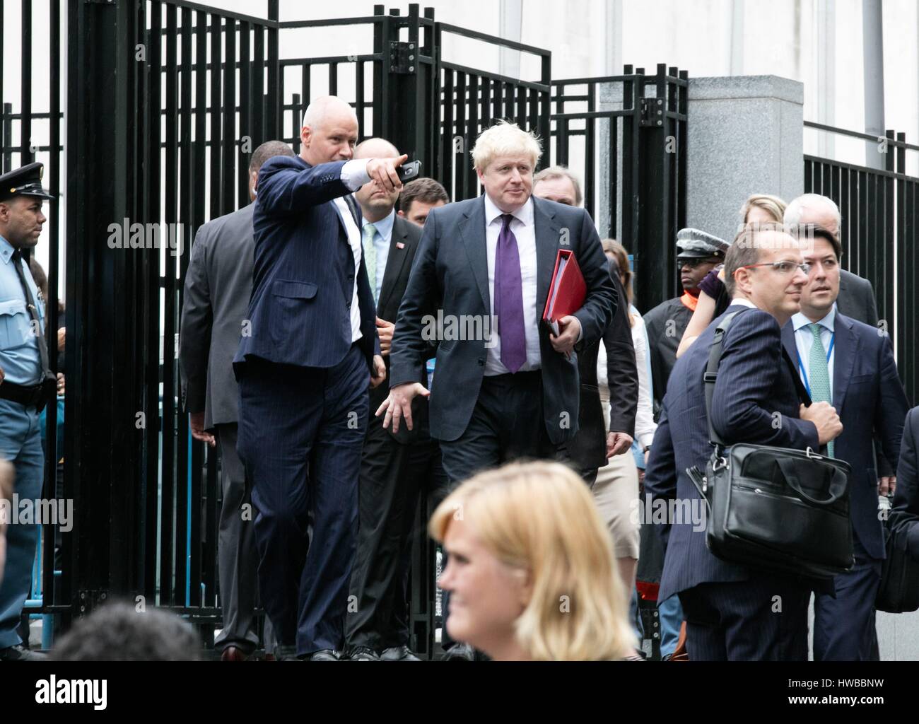 United Nations, New York, USA, September 19 2016 - Candid photos of United Kingdom Minister of Foreign Affairs Boris Johnson During the 71th General Assembly Meetings today at the UN Headquarters in New York. Photo: Luiz Rampelotto/EuropaNewswire | usage worldwide Stock Photo