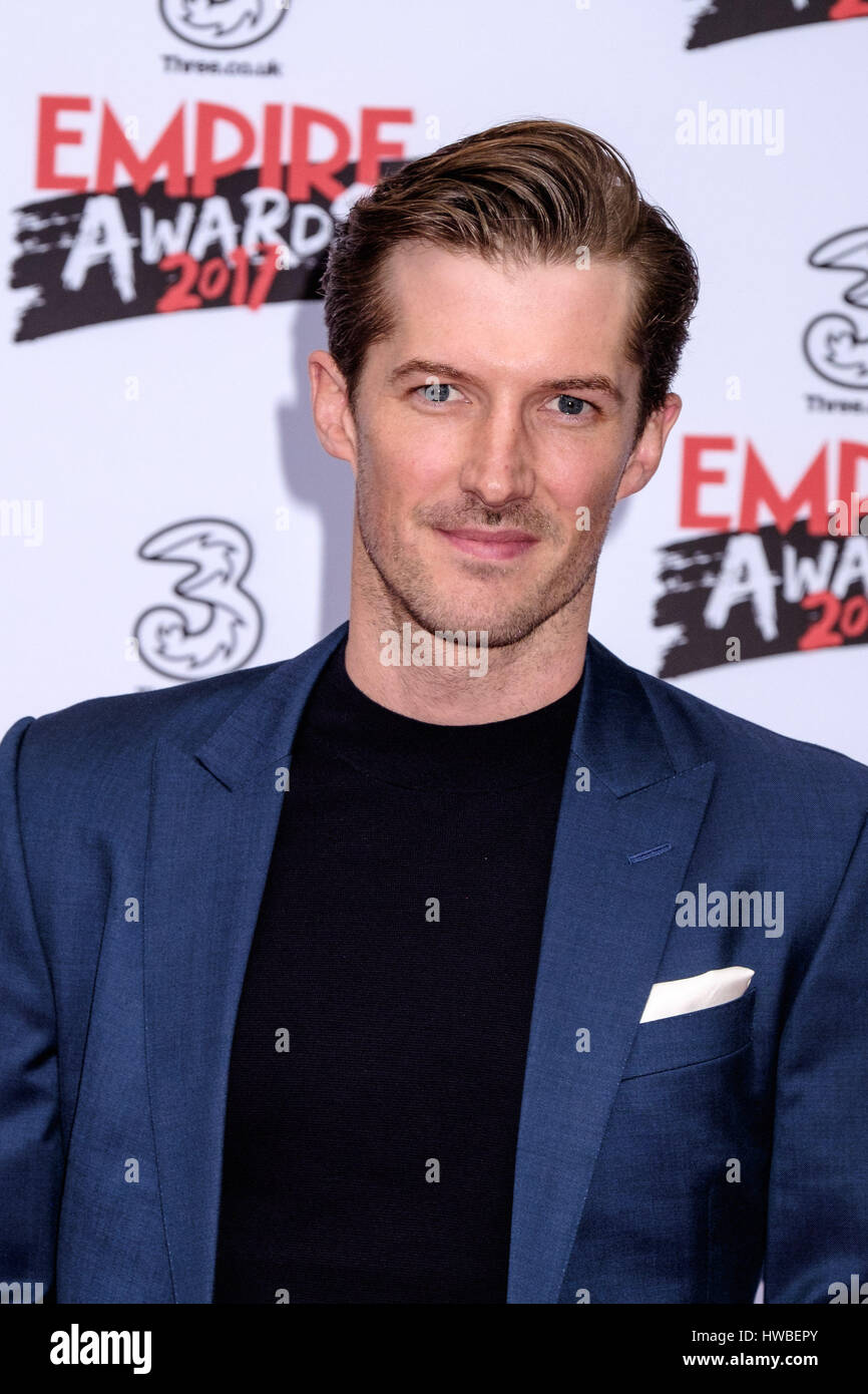 London, UK. 19th Mar, 2017. Gwilym Lee attends The Three Empire Awards held at The Roundhouse, London on 19/03/2017. Pictured: Gwilym Lee. Picture by Credit: Julie Edwards/Alamy Live News Stock Photo