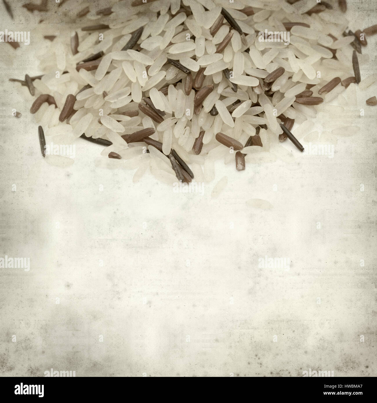 textured old paper background with mixture of different rices Stock ...