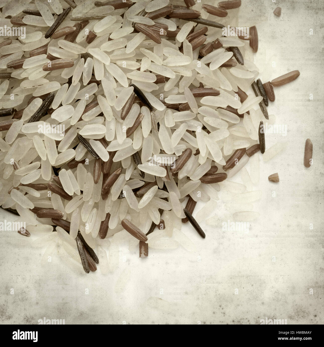 textured old paper background with mixture of different rices Stock ...