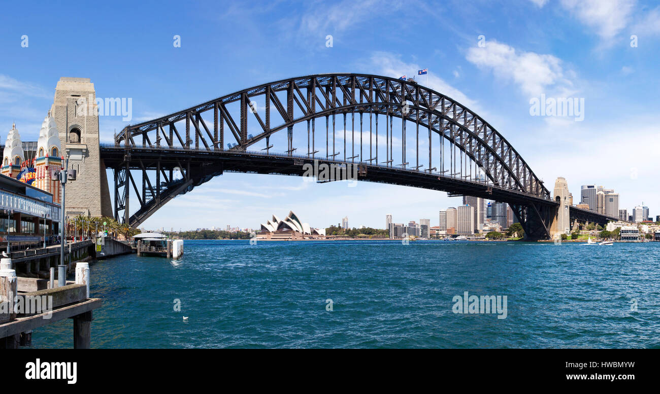 Sydney Opera House and Harbour Bridge, Sydney, Australia Stock Photo