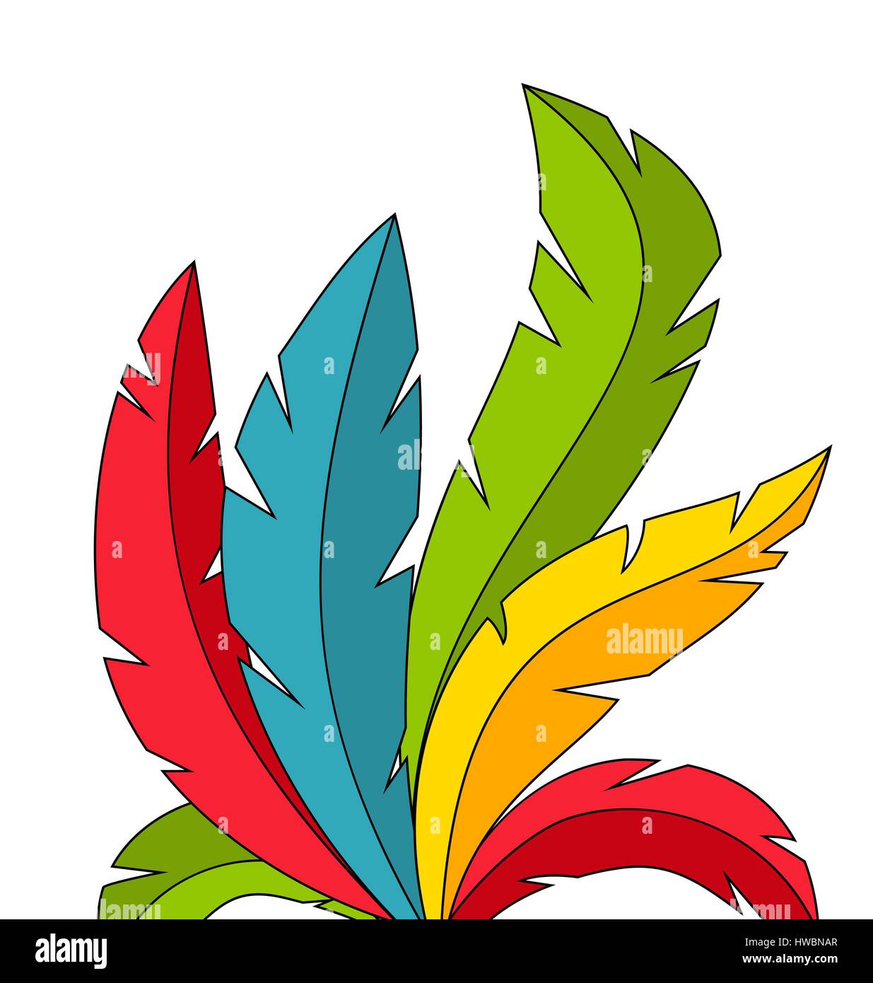Colorful Feathers on White Background Stock Vector Image & Art - Alamy