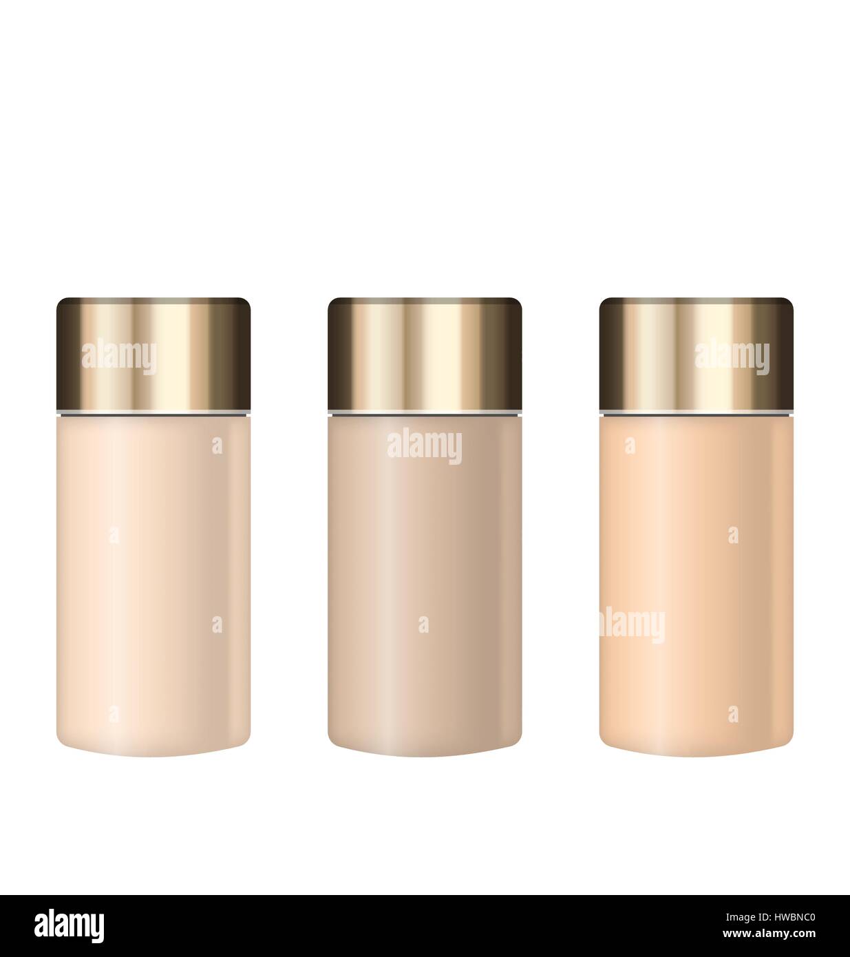 Collection Realistic Tubes of Foundations with Different Shades Stock ...