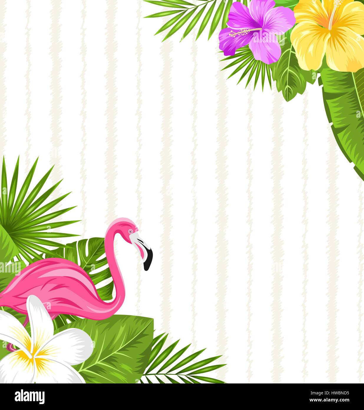 Beautiful seamless floral pattern background with pink flamingo ...