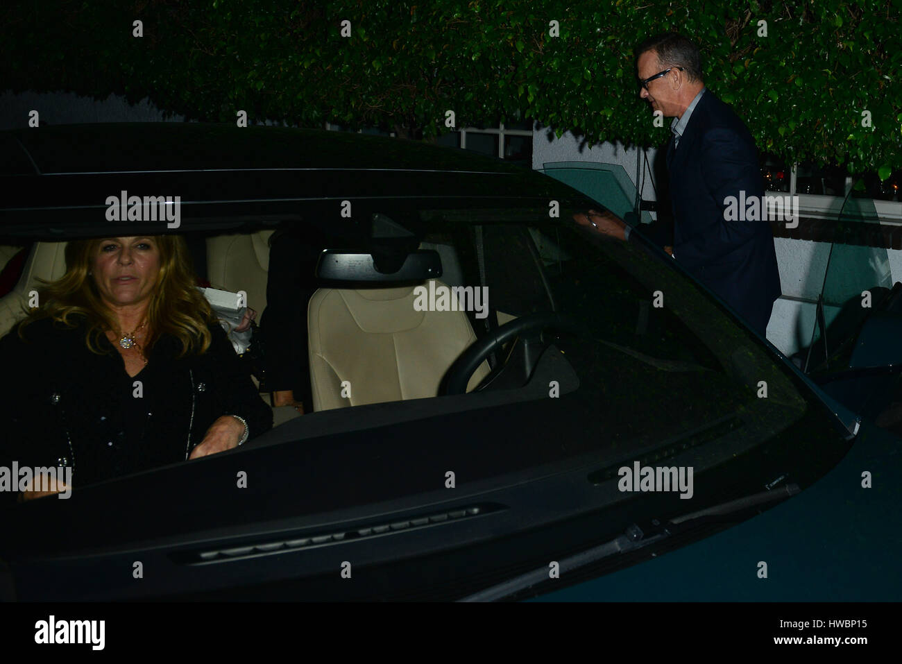 Tom Hanks and his wife Rita Wilson at Giorgio Baldi restaurant in Santa